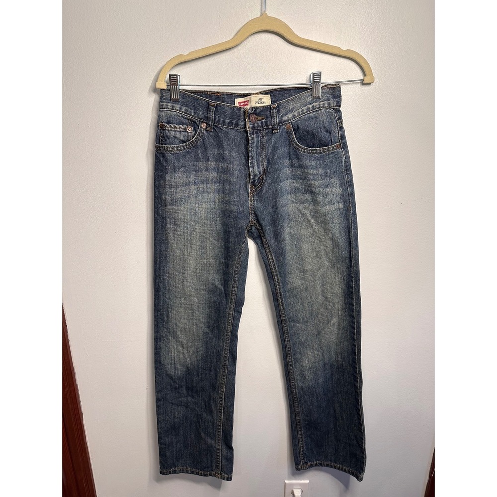 Levis 505 Regular Fit Straight Leg Jeans Mens 27x27 Medium Wash Blue 100% Cotton